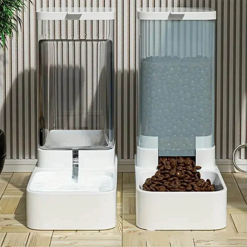 Automatic Dog Feeder & Water Dispenser Set - 1Pc/2Pcs Plastic Gravity System for Hassle-Free Pet Care