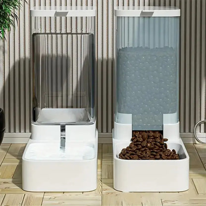 Automatic Dog Feeder & Water Dispenser Set - 1Pc/2Pcs Plastic Gravity System for Hassle-Free Pet Care